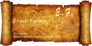 Érsek Ferenc névjegykártya